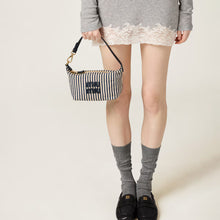 Miu Miu Beige/Baltic Blue Jacquard Fabric Pouch