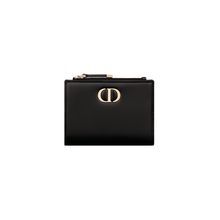 Dior 30 Montaigne Dahlia Wallet Black Smooth Calfskin - BEAUTY BAR