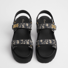 Dior Act Platform Sandal Cotton Embroidered With Deep Blue Dior Oblique Motif - BEAUTY BAR