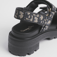 Dior Act Platform Sandal Cotton Embroidered With Deep Blue Dior Oblique Motif - BEAUTY BAR