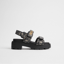 Dior Act Platform Sandal Cotton Embroidered With Deep Blue Dior Oblique Motif - BEAUTY BAR