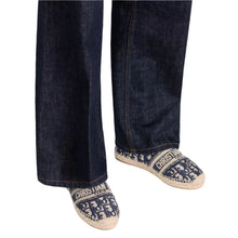 Dior Granville Espadrille Deep Blue Dior Oblique Embroidered Cotton - BEAUTY BAR