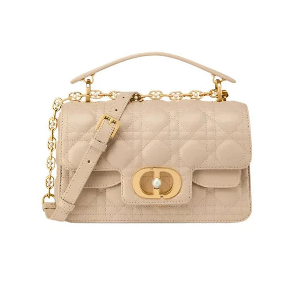 Dior Jolie Top Handle Bag Powder Beige Cannage Calfskin - BEAUTY BAR