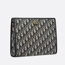 Dior Medium 30 Montaigne Pouch Blue Oblique Jacquard - BEAUTY BAR