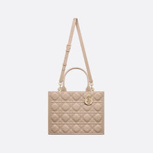 Dior Medium Dior Book Tote Desert Taupe Macrocannage Calfskin - BEAUTY BAR