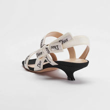 Dior Sandal with J'Adior Straps Black Embroidered Cotton