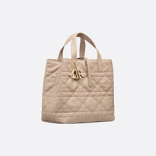 Dior Toujours Medium Vertical Tote Bag Macrocannage Calfskin In Desert Tope - BEAUTY BAR