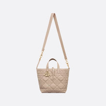 Dior Toujours Medium Vertical Tote Bag Macrocannage Calfskin In Desert Tope - BEAUTY BAR