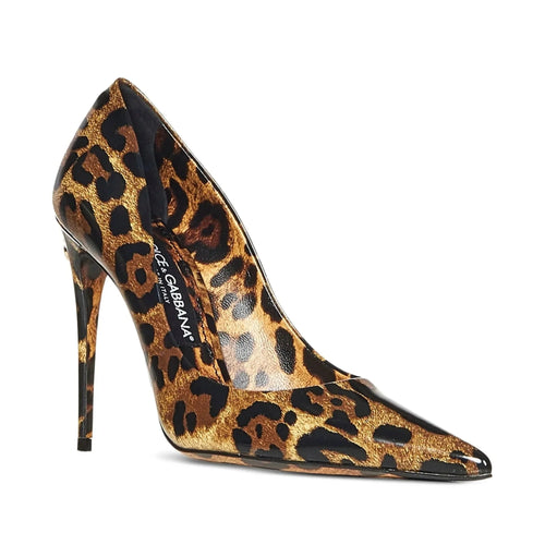 Dolce & Gabbana Printed Polished Calfskin Pumps Animal Print