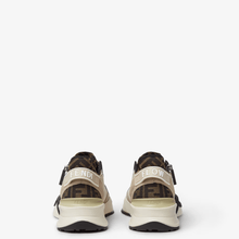 Fendi Flow Sneakers Brown FF Jacquard and Beige Leather Low-Tops