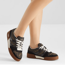Fendi Match Canvas Low-Tops With Black Suede