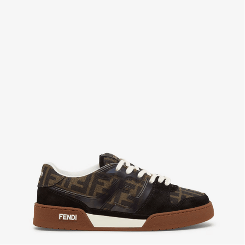 Fendi Match Canvas Low-Tops With Black Suede