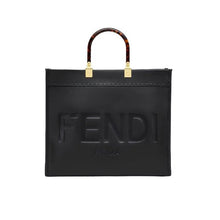 Fendi Sunshine Medium Black Leather Shopper - BEAUTY BAR