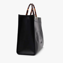 Fendi Sunshine Medium Black leather shopper - BEAUTY BAR