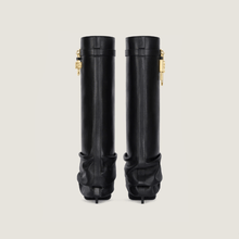 Givenchy Shark Lock Stiletto Leather Knee-High Boots