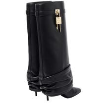 Givenchy Shark Lock Stiletto Leather Knee-High Boots