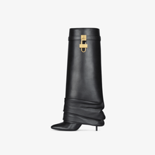 Givenchy Shark Lock Stiletto Leather Knee-High Boots