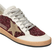 Golden Goose Ball - Star Leather - Trimmed Glitter Sneakers In Red - BEAUTY BAR