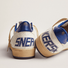 Golden Goose Star In White With Blue Star And Heel Tab