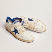 Golden Goose Star In White With Blue Star And Heel Tab