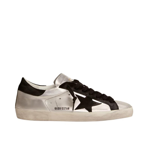 Golden Goose Super-Star Sneakers In Silver Leather With Contrasting Inserts - BEAUTY BAR