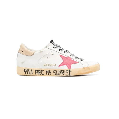 Golden Goose Superstar Low-Top Sneakers White, Pink, Calf Leather