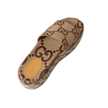 Gucci GG Maxi Canvas Platform Slides - BEAUTY BAR