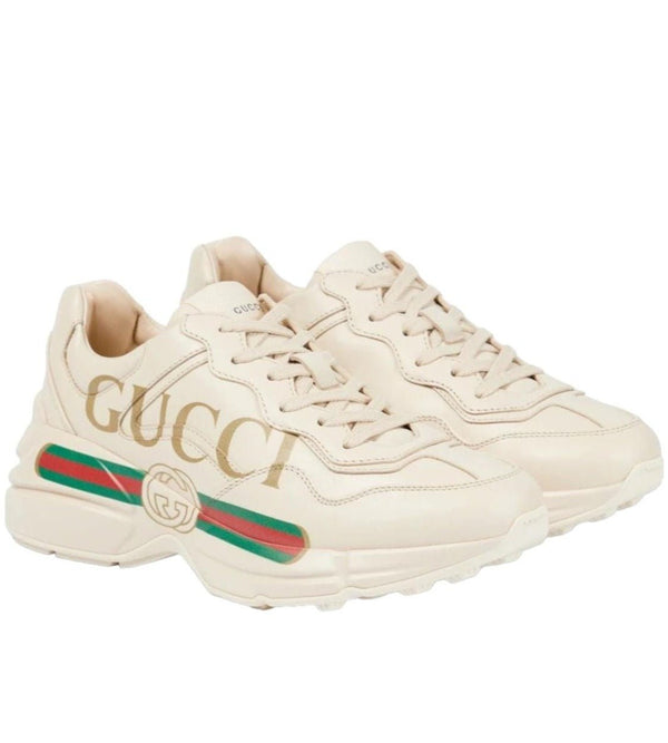 Gucci Rhyton Vintage Logo Leather Sneakers - BEAUTY BAR
