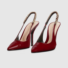 Gucci Signoria Slingback Pump In Red Leathe