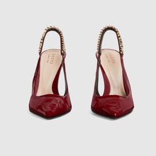 Gucci Signoria Slingback Pump In Red Leathe
