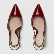 Gucci Signoria Slingback Pump In Red Leathe