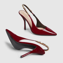 Gucci Signoria Slingback Pump In Red Leathe