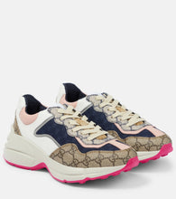 Guuci GG Rhyton Leather-Trimmed Sneakers - BEAUTY BAR