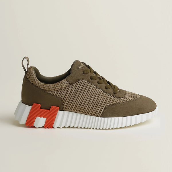 Hermès Bouncing Sneaker – All - Brown With Orange “H" - BEAUTY BAR