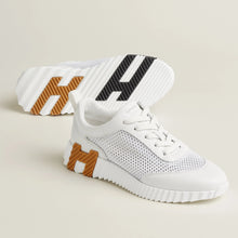 Hermès Bouncing Sneaker All - White With Orange H - BEAUTY BAR