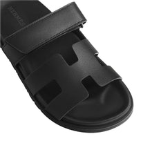 Hermès Chypre Sandal Noir Black Slipper - BEAUTY BAR