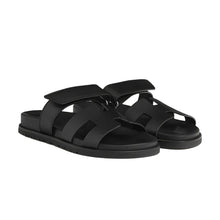 Hermès Chypre Sandal Noir Black Slipper - BEAUTY BAR