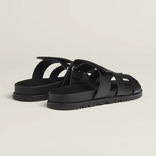 Hermès Chypre Sandal Noir Black Slipper - BEAUTY BAR