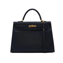 Hermès Kelly 30 Vache Liegee Black Indigo - BEAUTY BAR