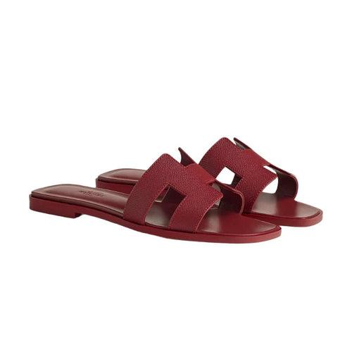 Hermes Oran Slipper Red