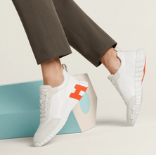 Hermès Sneakers Bouncing White With Orange Accent