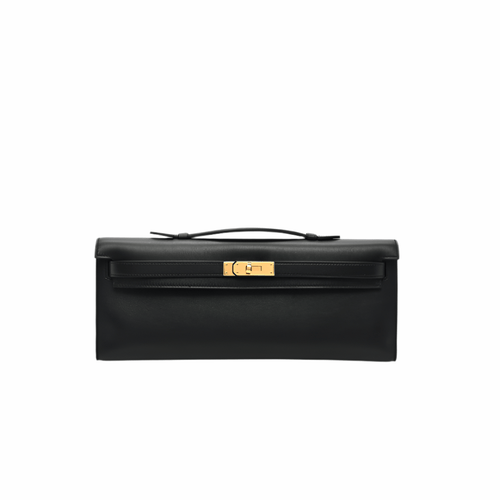 Hermès Swift Kelly Cut Clutch Pochette Black