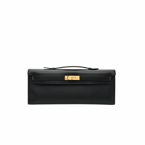Hermès Swift Kelly Cut Clutch Pochette Black - BEAUTY BAR