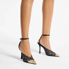 Jimmy Choo Lace Pumps With Metal Lace Detail Black - BEAUTY BAR