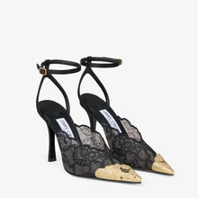Jimmy Choo Lace Pumps With Metal Lace Detail Black - BEAUTY BAR