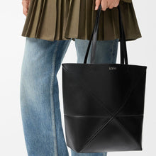 Loewe Medium Puzzle Fold Tote In Shiny Calfskin - BEAUTY BAR