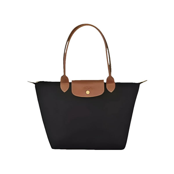 Longchamp Le Pliage Medium Shoulder Bag Black And Brown - BEAUTY BAR