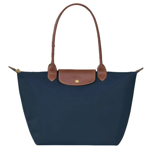 Longchamp Le Pliage Medium Shoulder Bag Blue And Brown