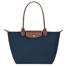 Longchamp Le Pliage Medium Shoulder Bag Blue And Brown - BEAUTY BAR