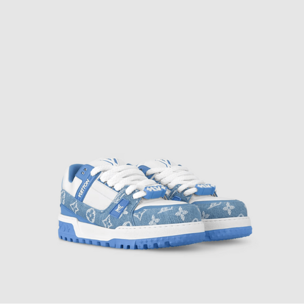 Louis Vuitton ‘LV Trainer Maxi’ Sneakers Light Blue Monogram & White - BEAUTY BAR